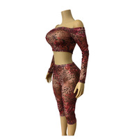 Nouvel ensemble imprimé en maille style Lolita MZ88718 en stock – Article transfrontalier très populaire – T-shirt à manches longues pour femme