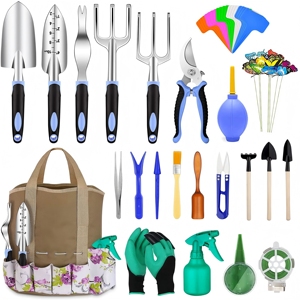 <b>Gardening</b> Hand <b>Tool</b> Gift Kit Stainless Steel <b>Gardening</b> Gifts for Women & Men with Heavy Duty <b>Tool</b> Bag for Easy <b>Storage</b> - Product Image 6
