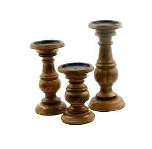 Hecho a mano al por mayor granja vintage hecho a mano pilar de madera portavelas de Navidad de madera - Product Image 2