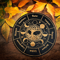Nouveaux objets décoratifs en bois pour la décoration de la maison, sculpture sur bois de tilleul, plaque d'énergie en cristal, objets décoratifs de tarot