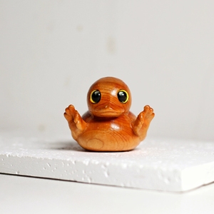 Handmade Wooden Duck Figurine Middle Finger Carving Abstract Pattern Art Deco Design Office Desktop <strong>Decoratio</strong> - Product Image 6