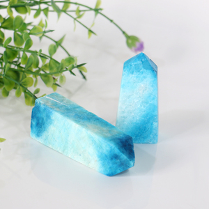 หินอะราโกไนต์สีน้ำเงินธรรมชาติทรงหอคอยขัดเงา  แท่งอะราโกไนต์ปลายแหลม สำหรับตกแต่งบ้าน  ลดราคาพิเศษ - Product Image 4