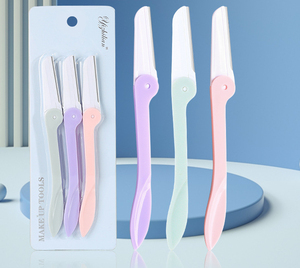 3pcsWomen Tondeuse à sourcils Rasoir Lame en acier inoxydable Hommes Rasage Épilateur Manuel Rasoir à sourcils Pliant <span class=keywords><strong>Prix</strong></span> de gros - Product Image 3