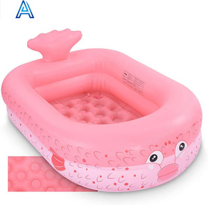 OEMカスタマイズカラーピンクPVCエアブローインフレータブルフィッシュシェイプビニールエアブローキッズチルドレンバスプールスイムプールサマープール用 - Product Image 2