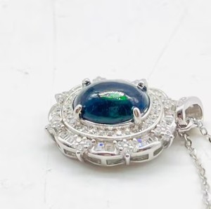Opale australiano nero gemma alla rinfusa cristalli pendenti pietre con pendenti in argento 925 - Product Image 6