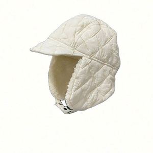 Fashion White Bomber <b>Hat</b> Women Winter Warm Cotton Cap Ear protection Flight Cap Winter <b>Hats</b> With Ear Protection - Product Image 1
