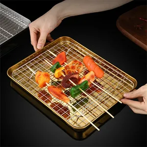 304 plateau de cuisson en acier inoxydable plaque plateau de barbecue avec support de refroidissement amovible ensemble plaque de cuisson <span class=keywords><strong>feuille</strong></span> four lave-vaisselle plat - Product Image 3