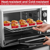 Gobelet à dessert en aluminium en forme de cœur rouge avec couvercle en dôme transparent pour boîte cadeau et présentation en boulangerie, vente en gros