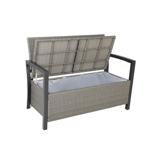 OUTDOOR RATTAN STEEL <strong>STORAGE</strong> BOX YARD CHAIR in <strong>BENCH</strong> for OUTDOOR <strong>GARDEN</strong> LIVING - Product Image 1