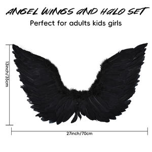 Vente en gros Plumage Ailes de Démon Ailes de Plumes Naturelles pour Adulte Costume de Fête de Noël Cosplay Carnaval Halloween Décor Festif - Product Image 2