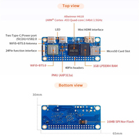 Orange Pi Zero 2 W 1GB RAM DDR4 Mini PC Allwinner H618 Computadora de placa única con WiFi para BLE-para kits de desarrollo