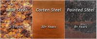 Brasero d'extérieur en acier Corten, résistant à la rouille, portable et autoportant, pour jardin, cour et terrasse