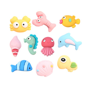 Novos Cabochões de Resina com Tema de Animais Marinhos de Verão: Polvo, Concha, Peixe, Caranguejo, Golfinho e Tartaruga - Product Image 1