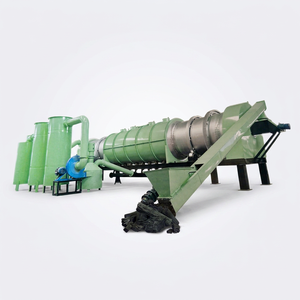 Four de carbonisation de biomasse DANUBE Group 100 kg/h ~ 5 T/h, machine de production de biochar continu pour coques de noix de coco, en acier inoxydable, 3 m³ - Product Image 1