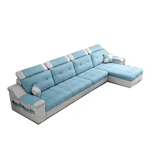 Großhandel lila couch und sofa-Luxury moderne neuesten designs schutzhülle 7 sitzer L form ottomane ecke liege sectionals home office möbel couch wohnzimmer r