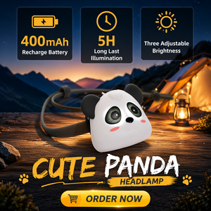 Lampe <span class=keywords><strong>frontale</strong></span> USB LED rechargeable, mini, mignonne, en silicone, en forme de panda, pour le camping, le travail, les enfants et les bébés, jouet lampe <span class=keywords><strong>frontale</strong></span> animalière - Product Image 1