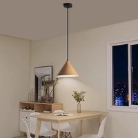 Lampe suspendue en fer avec finition bois naturel/noyer, design vintage, pour salles à manger, tables de chevet, comptoirs de bar, éclairage LED