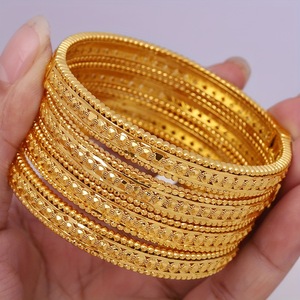 Bracciali di Lusso Stile Dubai, Regalo Placcato Oro 24K, Braccialetti Indiani Africani, <span class=keywords><strong>Gioielli</strong></span> da Matrimonio Nigeriani <span class=keywords><strong>Arabi</strong></span> per Donne - Product Image 3