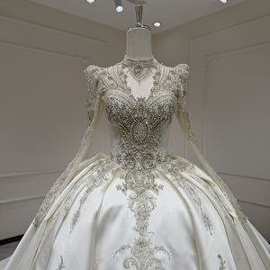 Vestido de Novia Moderno Xx58, Escote Corazón, Mangas Normales, Apliques, Espalda Descubierta, Cola de Capilla, Adornado con Cristales - Product Image 2