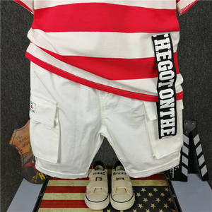 Vêtements pour enfants, ensembles de sport, t-shirts à rayures blanches et rouges et pantalons - Product Image 4