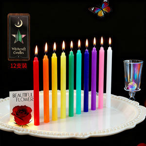 Paquete de 12 Velas Cónicas Coloridas, Velas Largas Personalizadas para Iluminación del Hogar, Decoración de Cenas Románticas y Cortes de Energía - Product Image 3