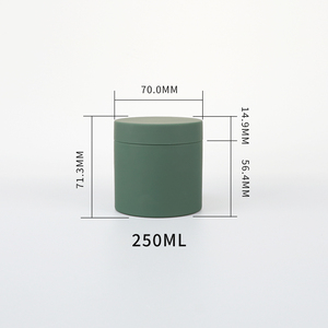 Customized Green matte finish PET <b>Plastic</b> matcha powder Container Empty <b>Jars</b> for Protein Powder Packaging with Screw Cap - Product Image 5