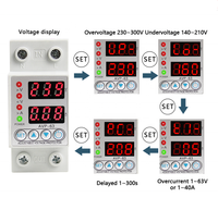Régulateur de tension automatique à double affichage sur rail DIN AVP 63A AC 2P pour la surveillance des circuits de distribution électrique 110 caractères