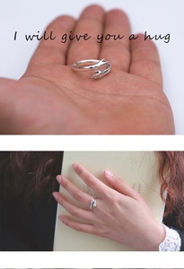Anillo de Pareja Abierto de Moda Jane Eyre 2026, Anillo de Pareja Personalizado con Diseño de Boca Abierta, Joyería Romántica para Mujer, Regalo - Product Image 3