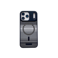 Coque de téléphone antichoc avec anneau magnétique pour 16/17 Pro Max en PC + cuir PU couleur unie – Offre Spéciale