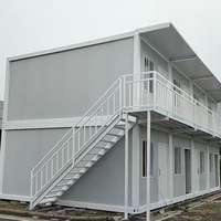 Maison préfabriquée à deux étages en conteneurs, bâtiment modulaire pour dortoirs et bureaux, logement de campement en acier démontable en kit