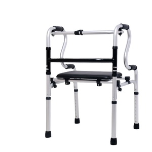 Equipo de rehabilitación médica <span class=keywords><strong>Asiento</strong></span> de cuero de aleación de aluminio Muleta ortopédica plegable Ayuda para caminar de pie para personas mayores discapacitadas - Product Image 3
