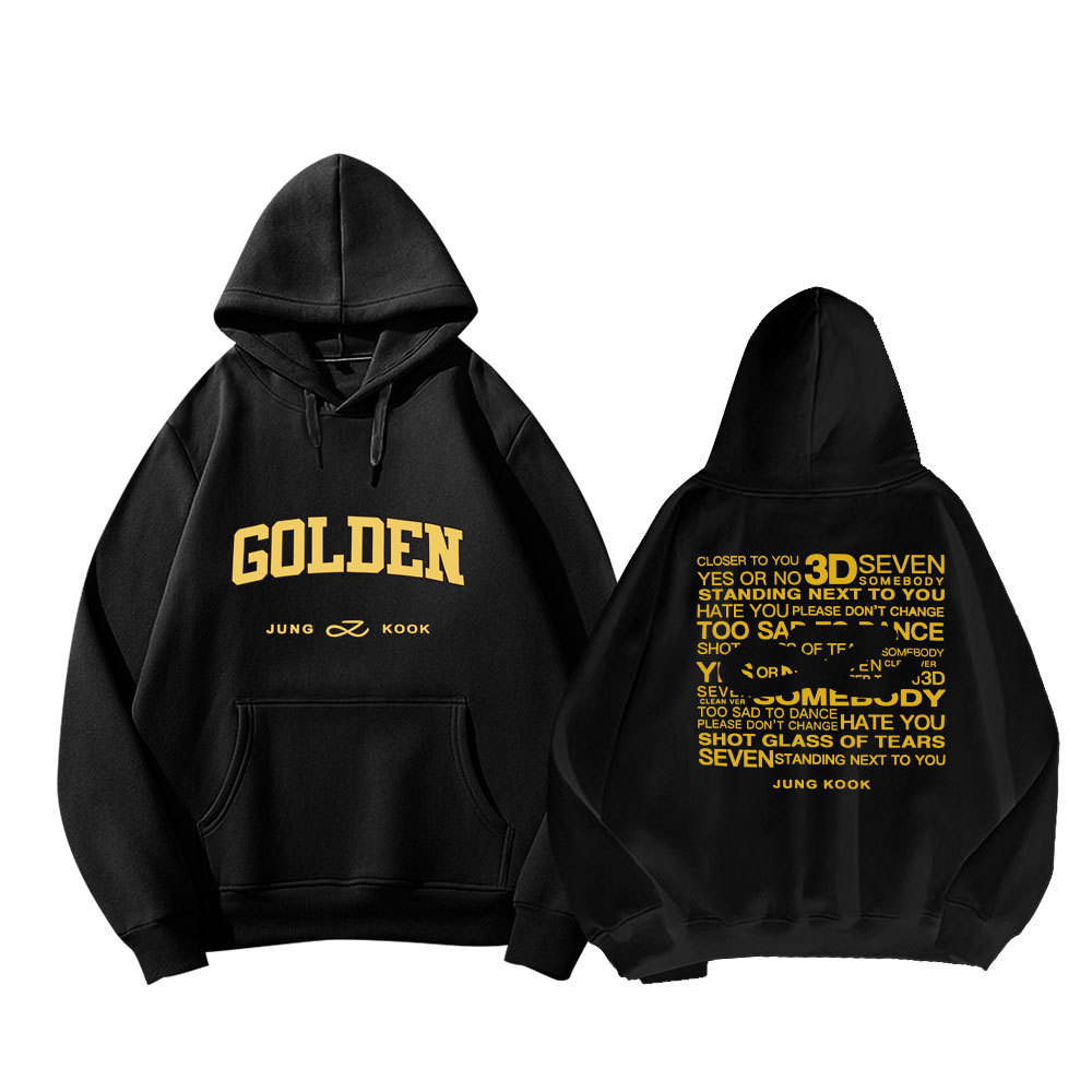 Wholesale KPOP Idol JUNGKOOK GOLDEN JK Cotton Hoodie