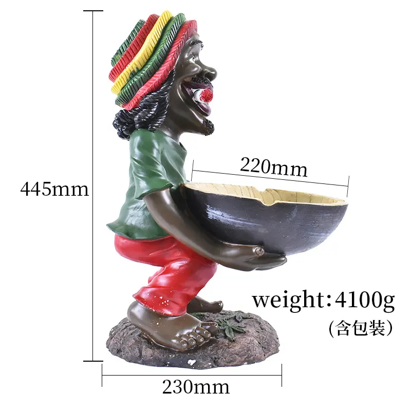 benutzerdefiniertes design großhandel kunst exotische rauch absorbierend druck gedruckt gemacht raucher zigarette jamaikanischer bob marley harz aschenbecher