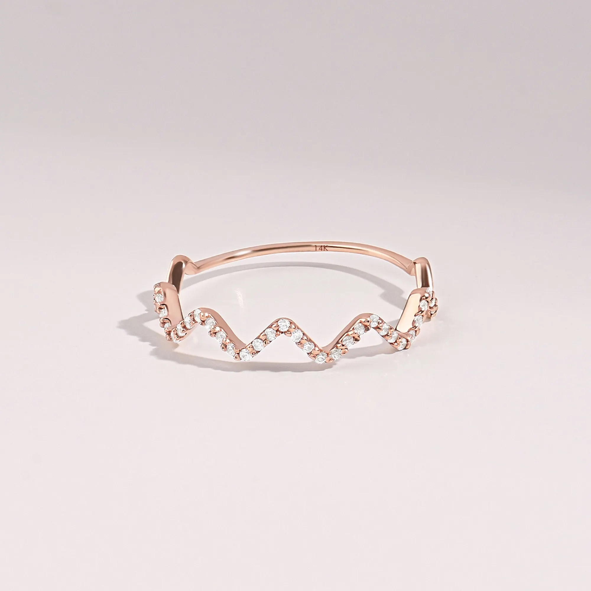 Cincin pertunangan berlian mewah kustom cincin desain cantik kecil emas 14k dengan berlian alami perhiasan wanita gadis