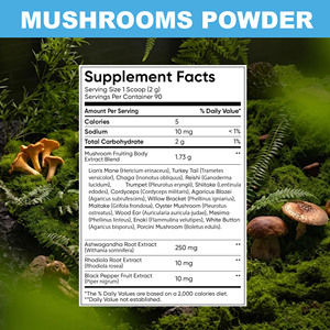 Poudre de champignons naturels personnalisée avec mélange d'extraits de corps fruiteur de champignons, soutien cognitif et amélioration de la concentration et de la mémoire - Product Image 2