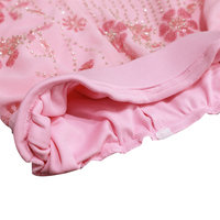 Conjunto de Dos Piezas para Niñas de Poliéster/Algodón, Camisa de Manga Corta con Estampado Floral Cubano y Pantalones Cortos, Diseño Personalizable, Antiencogimiento, Alta Calidad