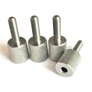 Brushed 303 stainless steel Knurled Knobs with Hex Socket