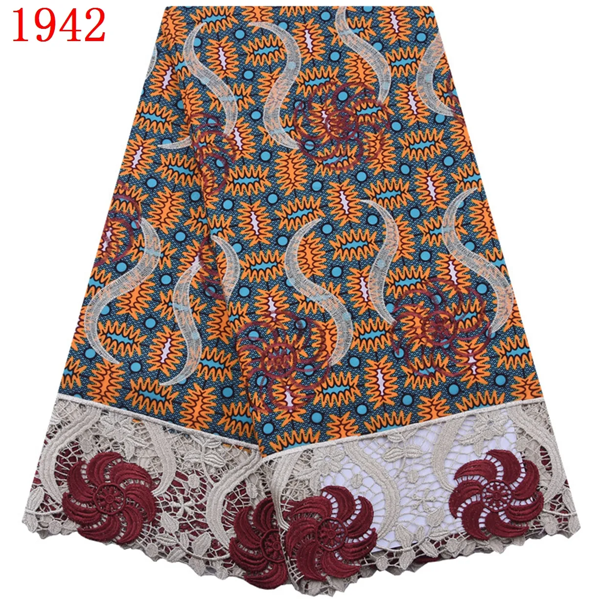 Новое поступление, воск с вышивкой с принтом Анкары, горячая Распродажа, африканская анкарская ткань с вышивкой камнями, ткань с химическим воском 1942