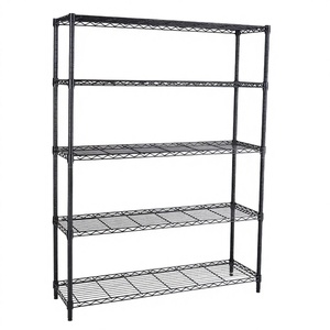 Étagère de rangement métallique réglable à 5 niveaux, sans boulons, avec revêtement en poudre, protection contre la corrosion, avec roulettes, pour entrepôt et présentation - Product Image 3