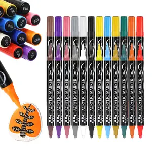 Cao cấp 36-Piece thiết lập của dual-tip Acrylic sơn Markers cho Rock bức tranh vải thủy tinh & gỗ thủ công mỹ nghệ