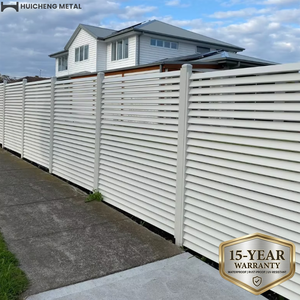 Clôture de jardin en aluminium de style lamelles, design moderne, pour périmètre extérieur, avec panneaux de sécurité en métal pour l'intimité, modèle Palisade Blanc Chine - Product Image 1
