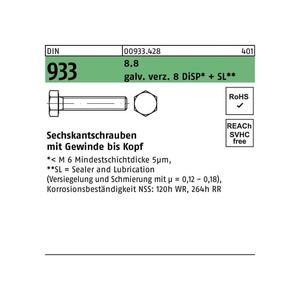 สกรูหกเหลี่ยม DIN 933 x25mm - Product Image 1