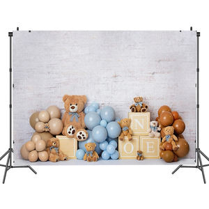 Simpatici palloncini di orso fondali per bambini oggetti di scena per fotografia di bambino adulto Photocall decori torta di compleanno Smash sfondi - Product Image 1