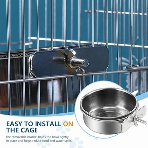 Paslanmaz çelik papağan kuşlar besleme bardaklar Cockatiel Conure budbudparakeet için kelepçe tutucu ile tabak su kafesi kaseler - Product Image 4
