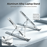 Support Ergonomique pour Ordinateur Portable OEM en Métal, Réglable sur 7 Niveaux, pour Ordinateurs Portables jusqu'à 15,6 Pouces et Tablettes