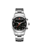 Montre de prière musulmane Alfajr, alarme de l'heure de prière, montre islamique pour homme, montre Azan avec boîtier en acier inoxydable, alarme de prière six fois par jour