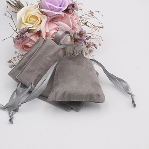 Customized Soft Flannel Drawstring Jewelry Pouch Small Velvet Cosmetic Bag for <b>Rings</b> Bracelets and Earrings Custom Size Gift - Product Image 6