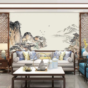 Papel Tapiz Bordado Ke Hong Golden Emperor, Mural de Paisaje Escénico, Tamaño Personalizado, Decoración del Hogar, Tela No Tejida Rectangular - Product Image 1
