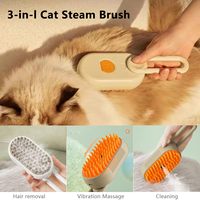 Brosse de toilettage vapeur en silicone rechargeable et sûre pour animaux de compagnie, peigne démêlant en plastique souple pour chiens et chats à poils longs ou courts