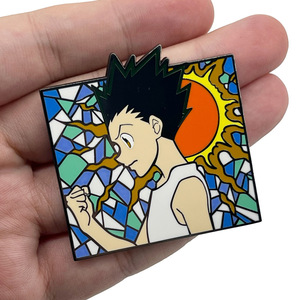 Pin de metal esmaltado Cloisonné de 5 cm de alta calidad con diseño de anime <span class=keywords><strong>Hunter</strong></span> <span class=keywords><strong>GON</strong></span> <span class=keywords><strong>FREECSS</strong></span> y Killua Zoldyck, pulido, tipo broche. - Product Image 1